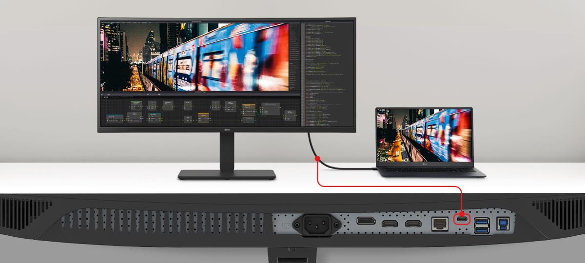 LG Curved USB-c Monitor - UltraWide 34BA75QE-B - 34in - WQHD (3440 x 1440) - 5ms - IPS (21:9) - Black