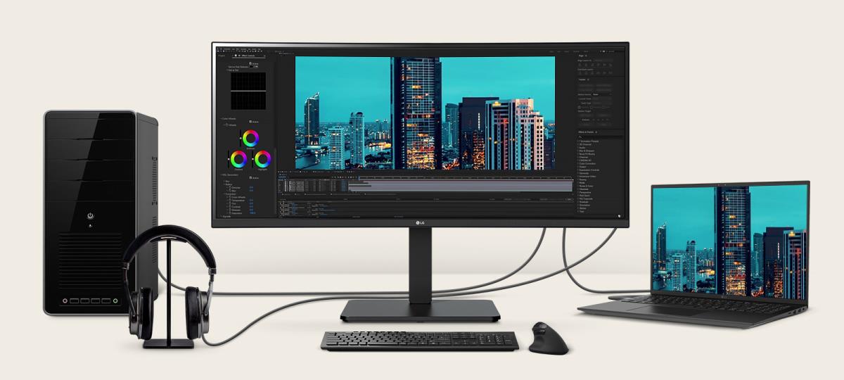 LG Curved USB-c Monitor - UltraWide 34BA75QE-B - 34in - WQHD (3440 x 1440) - 5ms - IPS (21:9) - Black