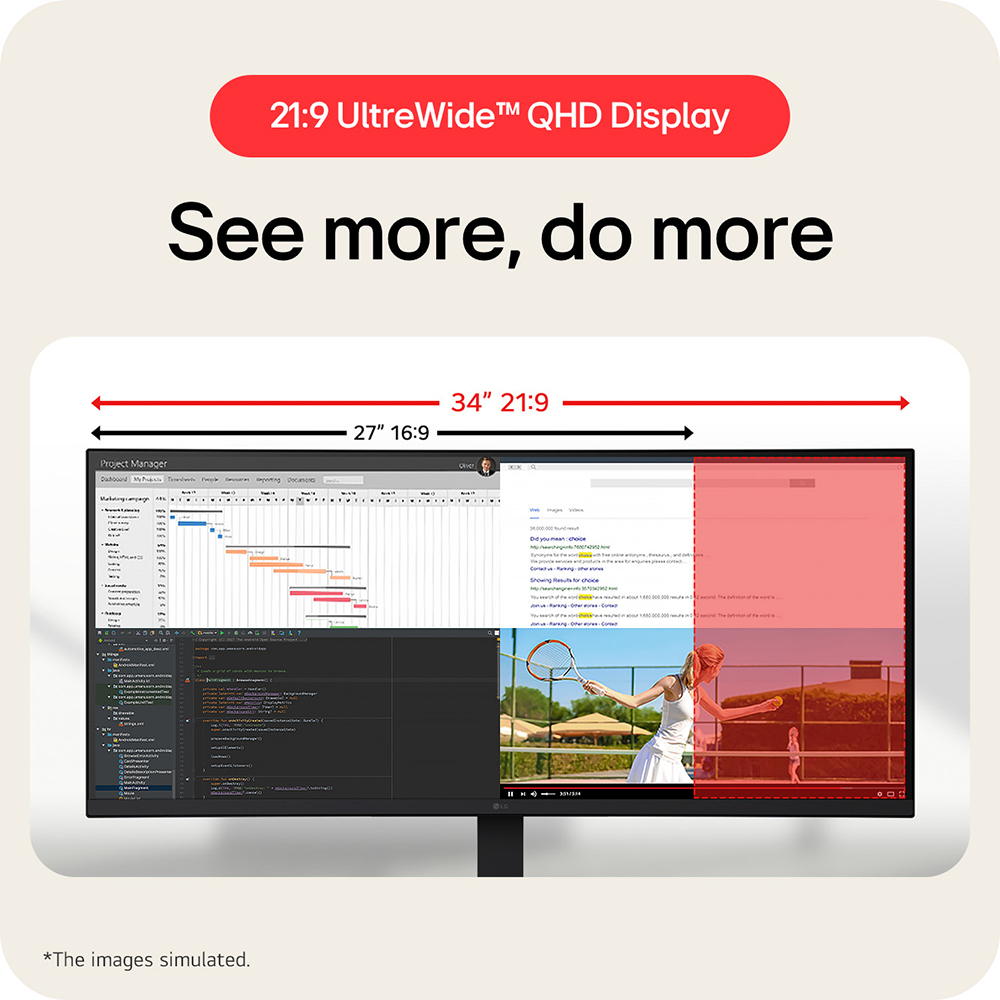 LG Desktop USB-c Monitor - Ultrawide 34u650a-b - 34in - Wqhd (3440 X 1440) - 5ms - IPS (21:9) - Black