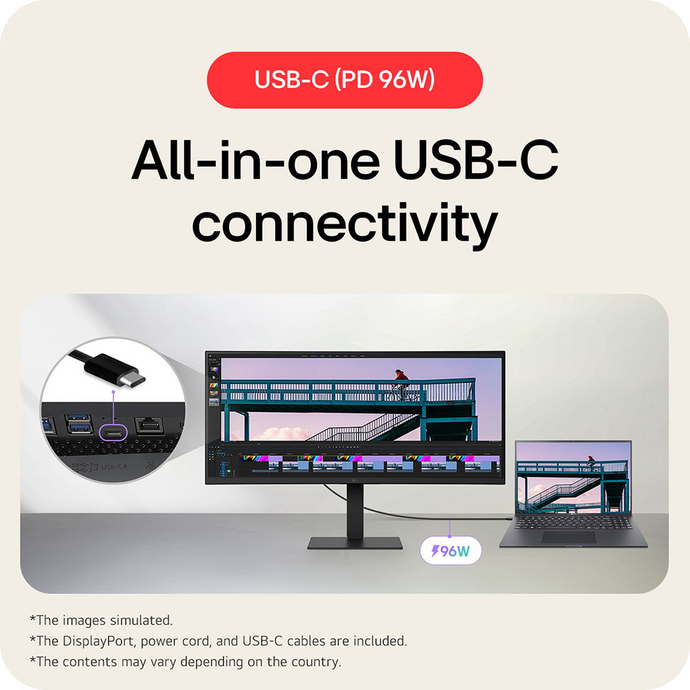 LG Desktop USB-c Monitor - Ultrawide 34u650a-b - 34in - Wqhd (3440 X 1440) - 5ms - IPS (21:9) - Black