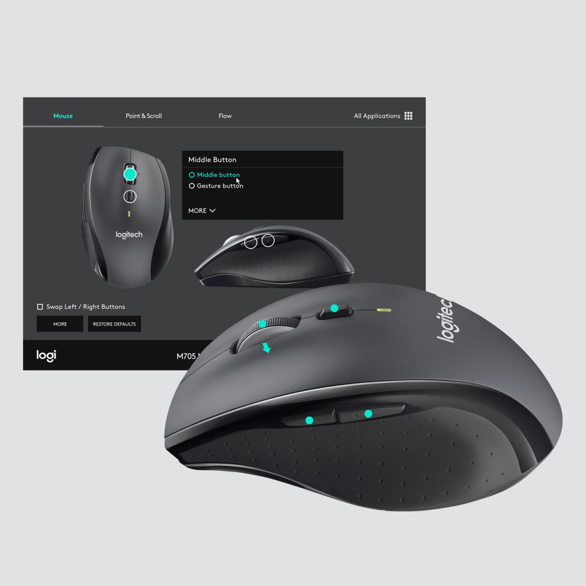LOGITECH Wireless Marathon Mouse M705 Black