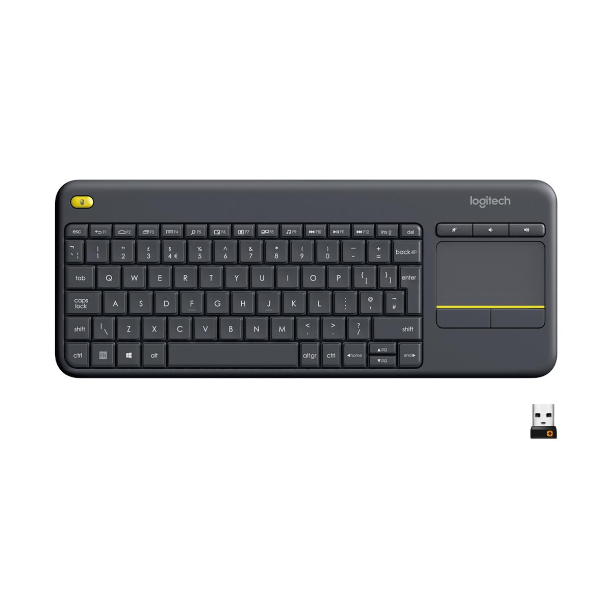 LOGITECH Wireless Touch Keyboard K400 Plus - Black - Qwertzu Swiss-Lux