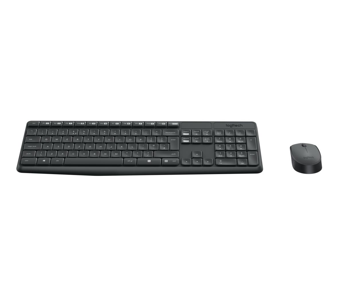LOGITECH Mk235 Wireless Keyboard / Mouse Grey Qwerty Us Intll