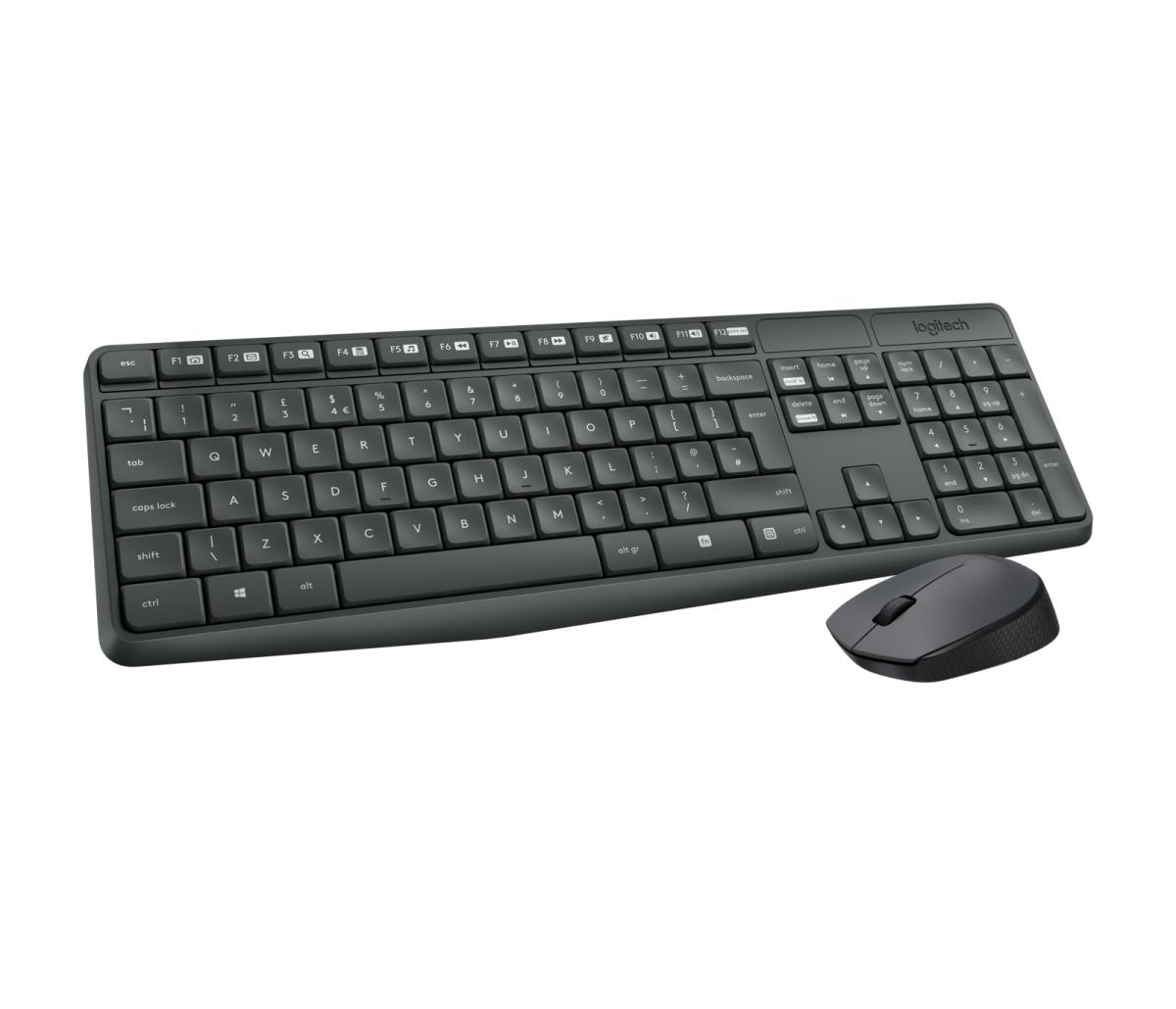 LOGITECH Mk235 Wireless Keyboard / Mouse Grey Qwerty Us Intll