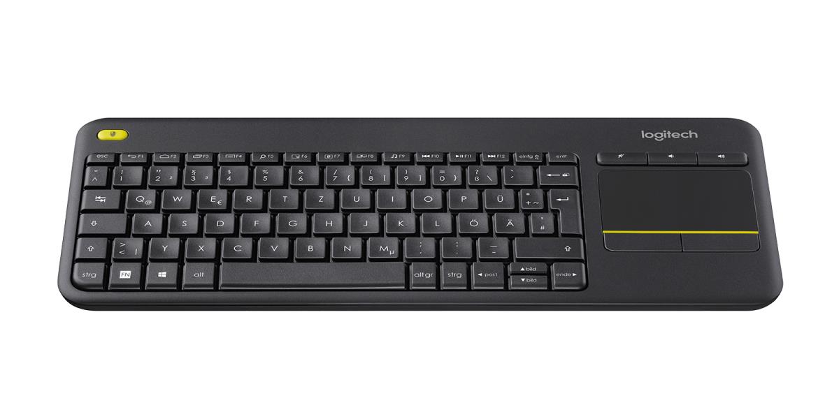 LOGITECH Wireless Touch Keyboard K400 Plus - Black - Qwertzu German