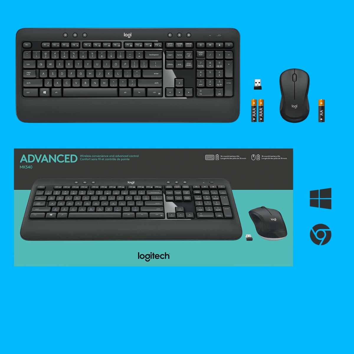 LOGITECH MK540 ADV WRLS KEYBOARD /MOUSE COMBO-N/A-US INTL-2.4GHZ-N/A-INT