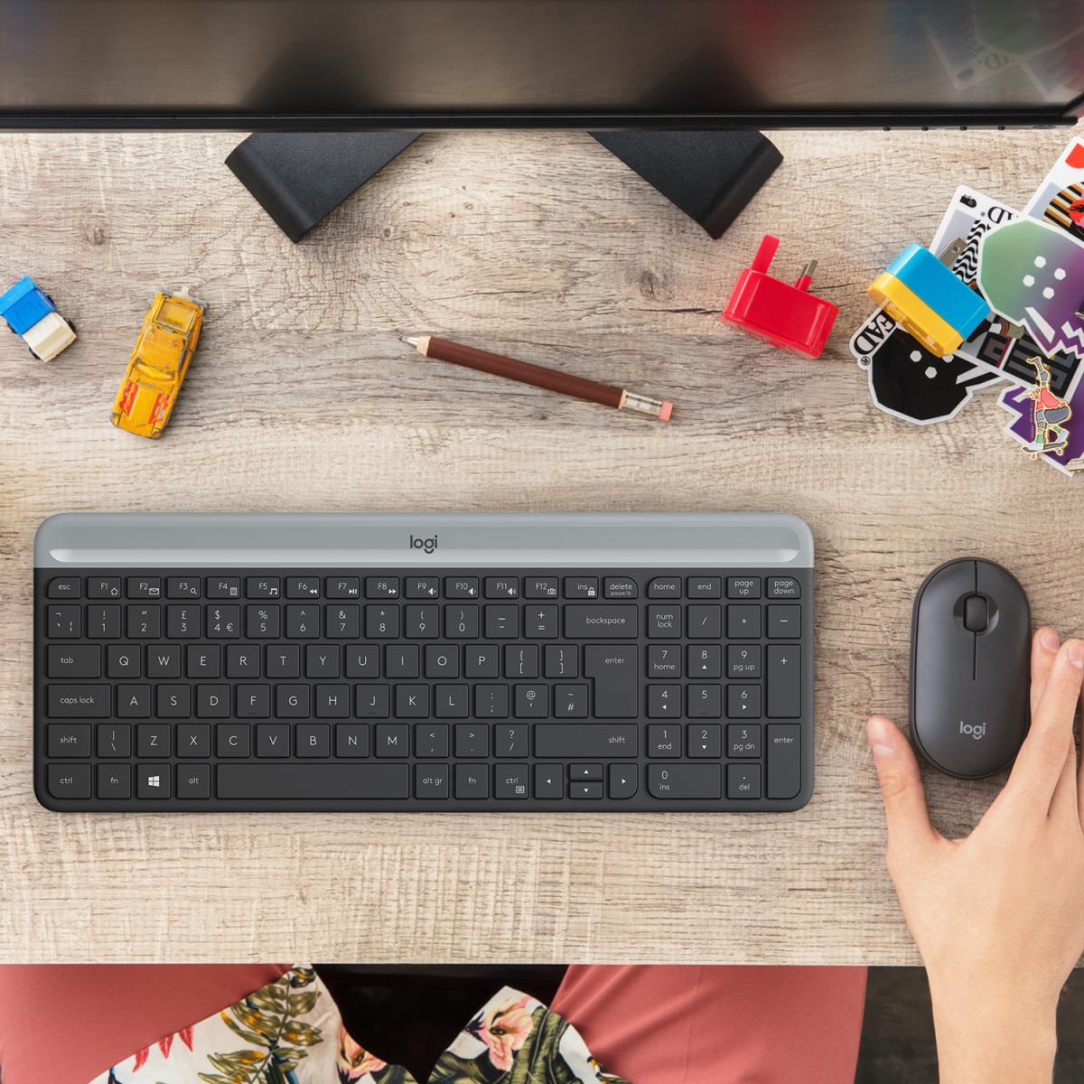 LOGITECH Slim Wireless Keyboard And Mouse Combo Mk470 - Graphite - Qwerty US/Int'l