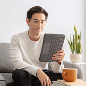 LOGITECH Folio Touch Backlit Keyboard Case With Trackpad Oxford Grey For iPad Air (4th Gen) Qwerty UK