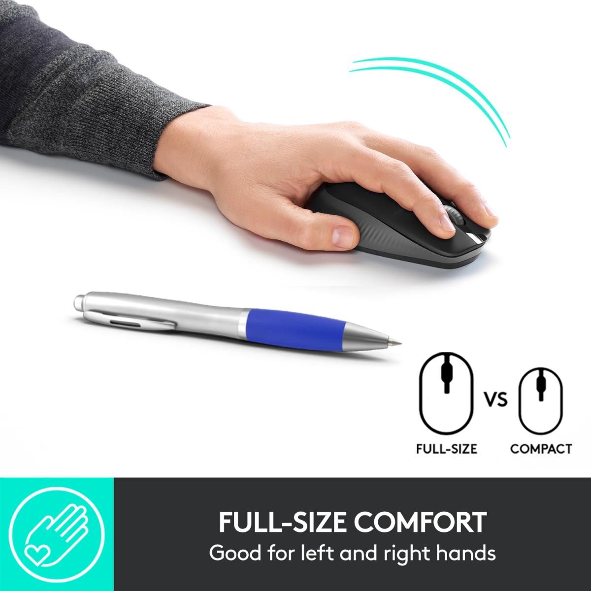 LOGITECH M190 Full-Size Wireless Mouse Charcoal