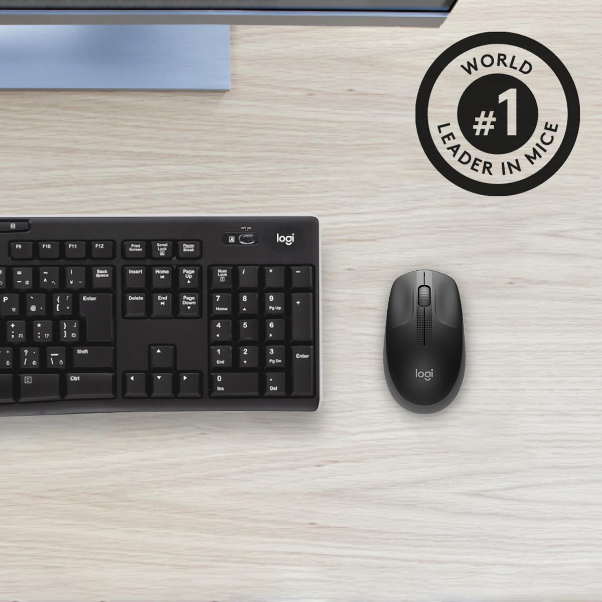 LOGITECH M190 Full-Size Wireless Mouse Charcoal