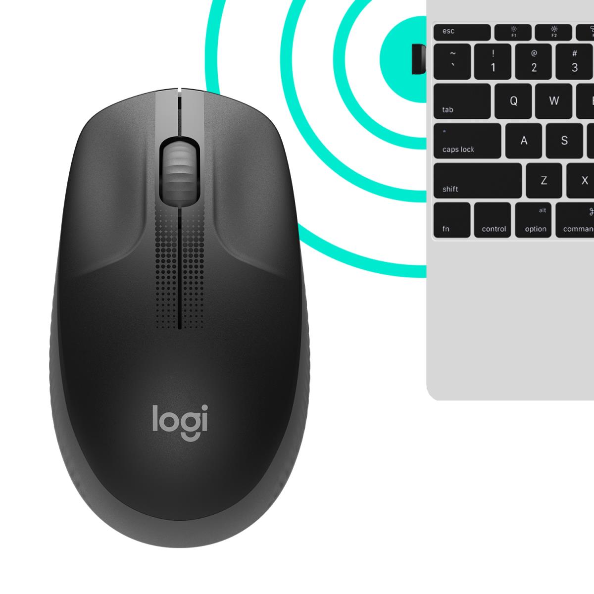 LOGITECH M190 Full-Size Wireless Mouse Charcoal