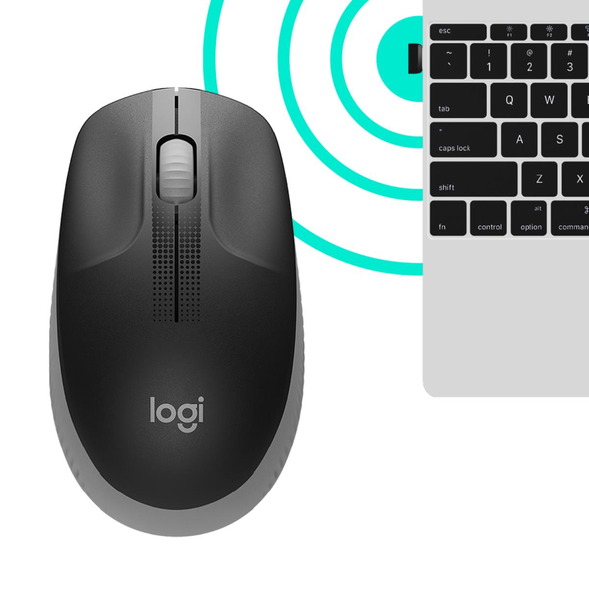 LOGITECH M190 Full-Size Wireless Mouse Mid Grey