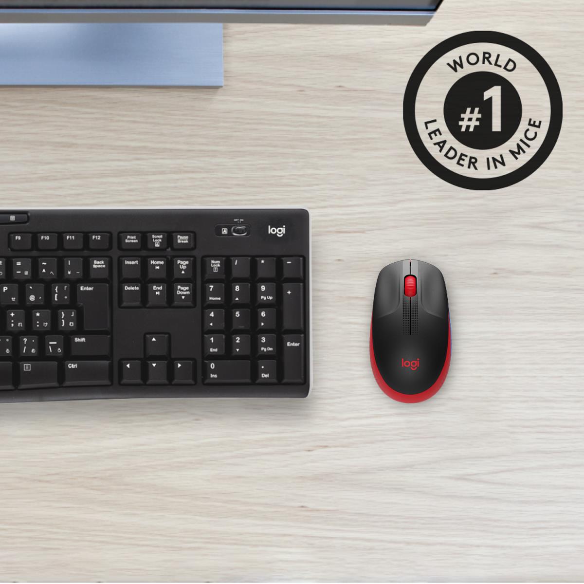 LOGITECH M190 Full-size Wireless Mouse Red
