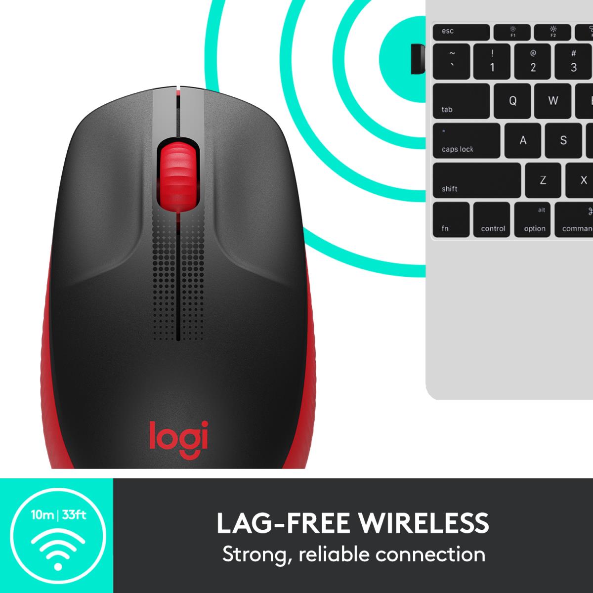 LOGITECH M190 Full-size Wireless Mouse Red