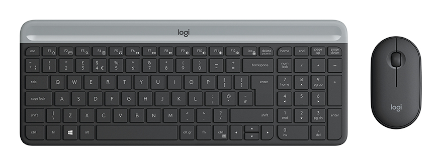 LOGITECH Slim Wireless Keyboard And Mouse Combo Mk470 - Graphite - Qwerty Esp