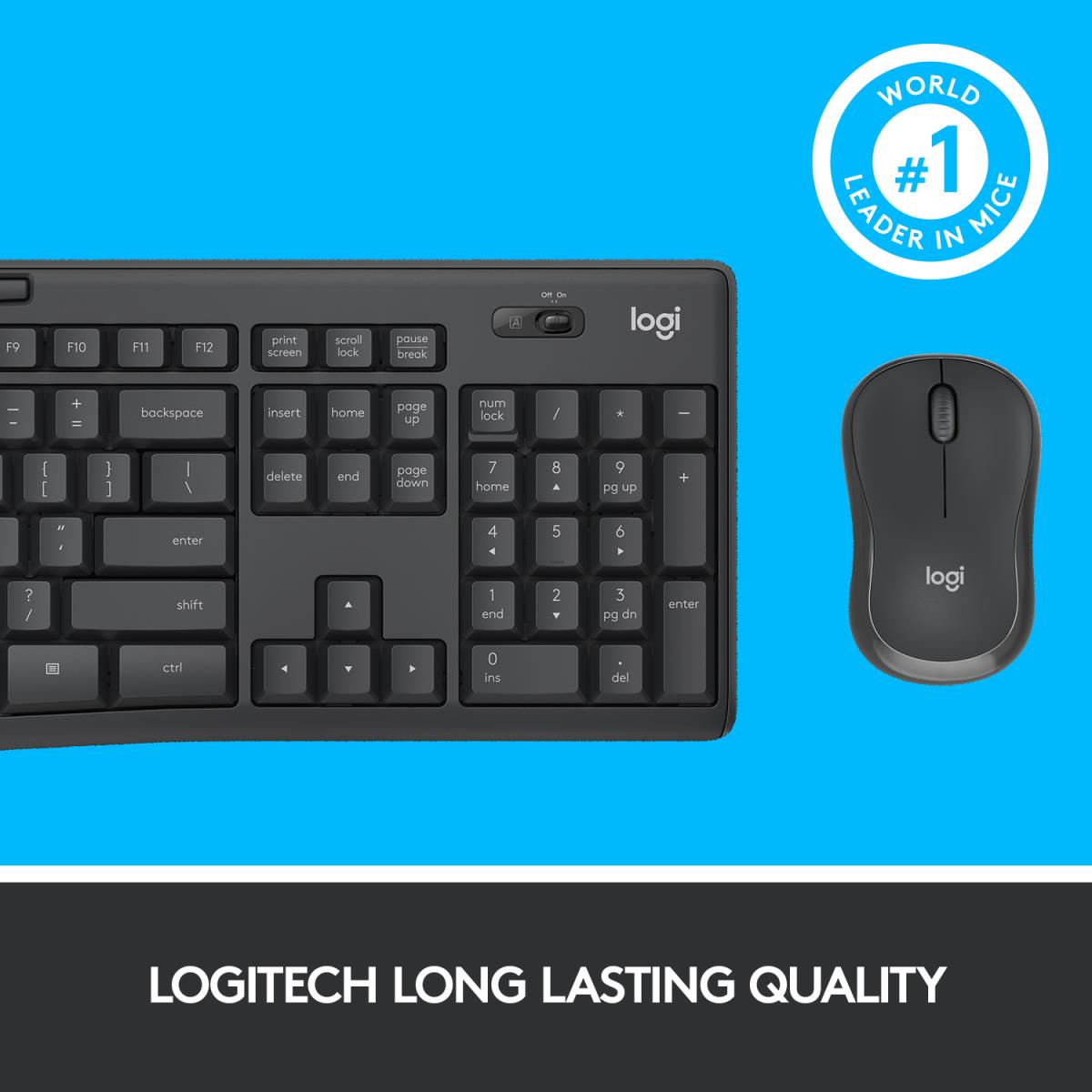 LOGITECH Mk295 Silent Wireless Combo Graphite Qwerty US/Int'l