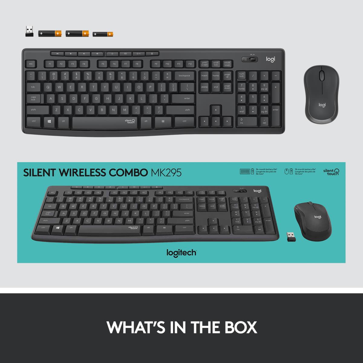 LOGITECH Mk295 Silent Wireless Combo Graphite Qwerty US/Int'l