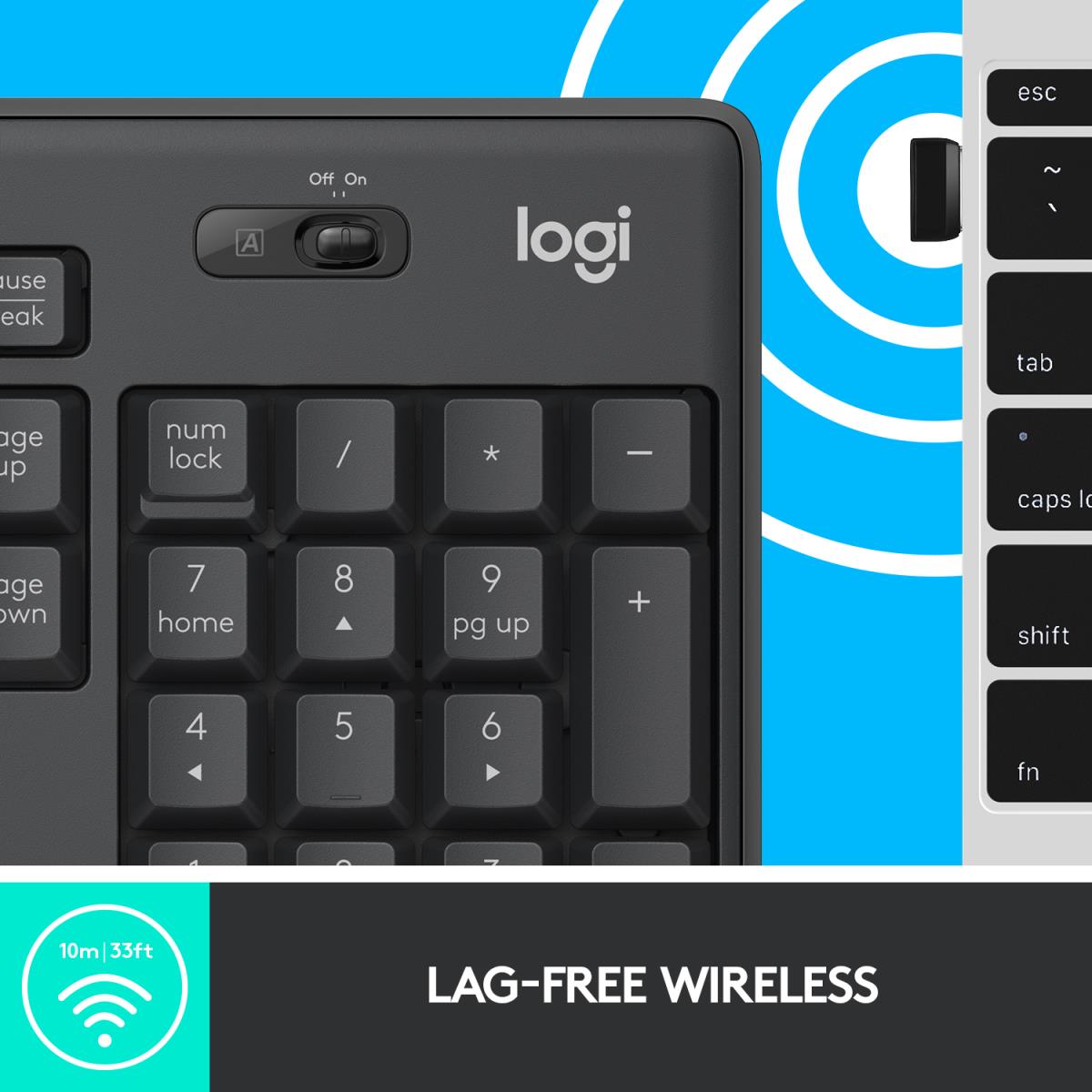 LOGITECH Mk295 Silent Wireless Combo Graphite Qwerty US/Int'l