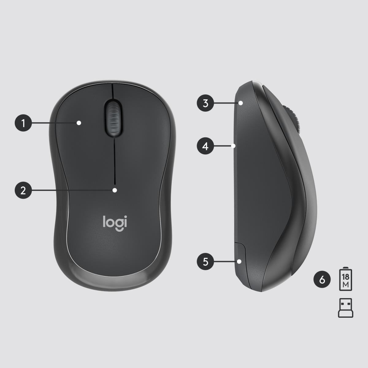 LOGITECH Mk295 Silent Wireless Combo Graphite Qwerty US/Int'l