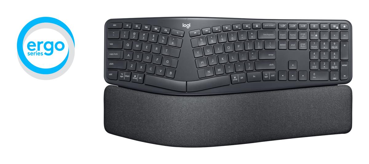 LOGITECH Ergo K860 - Split Ergonomic Keyboard - Wireless - Graphite Qwerty Uk