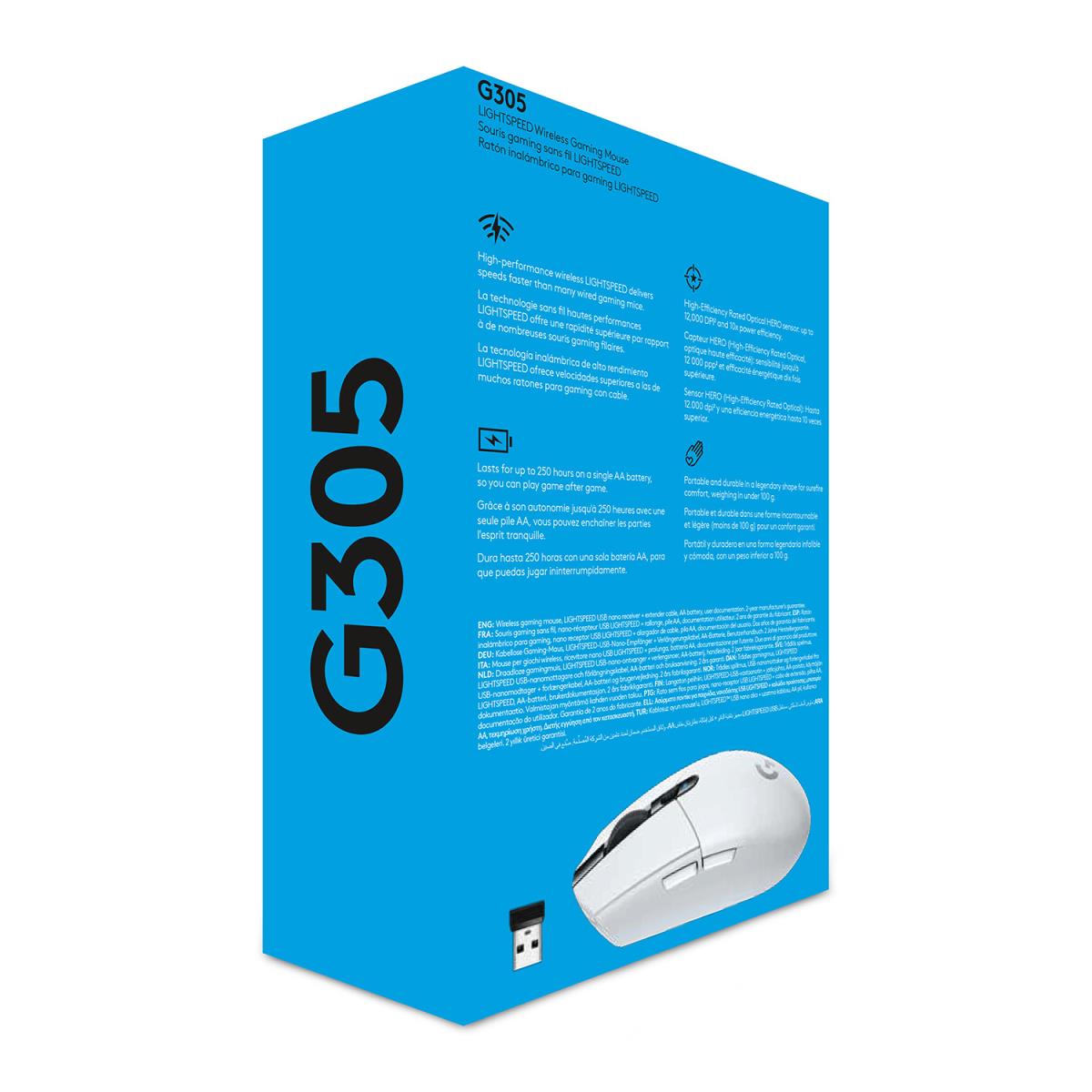 LOGITECH G305 Lightspeed Wireless Gaming Mouse White