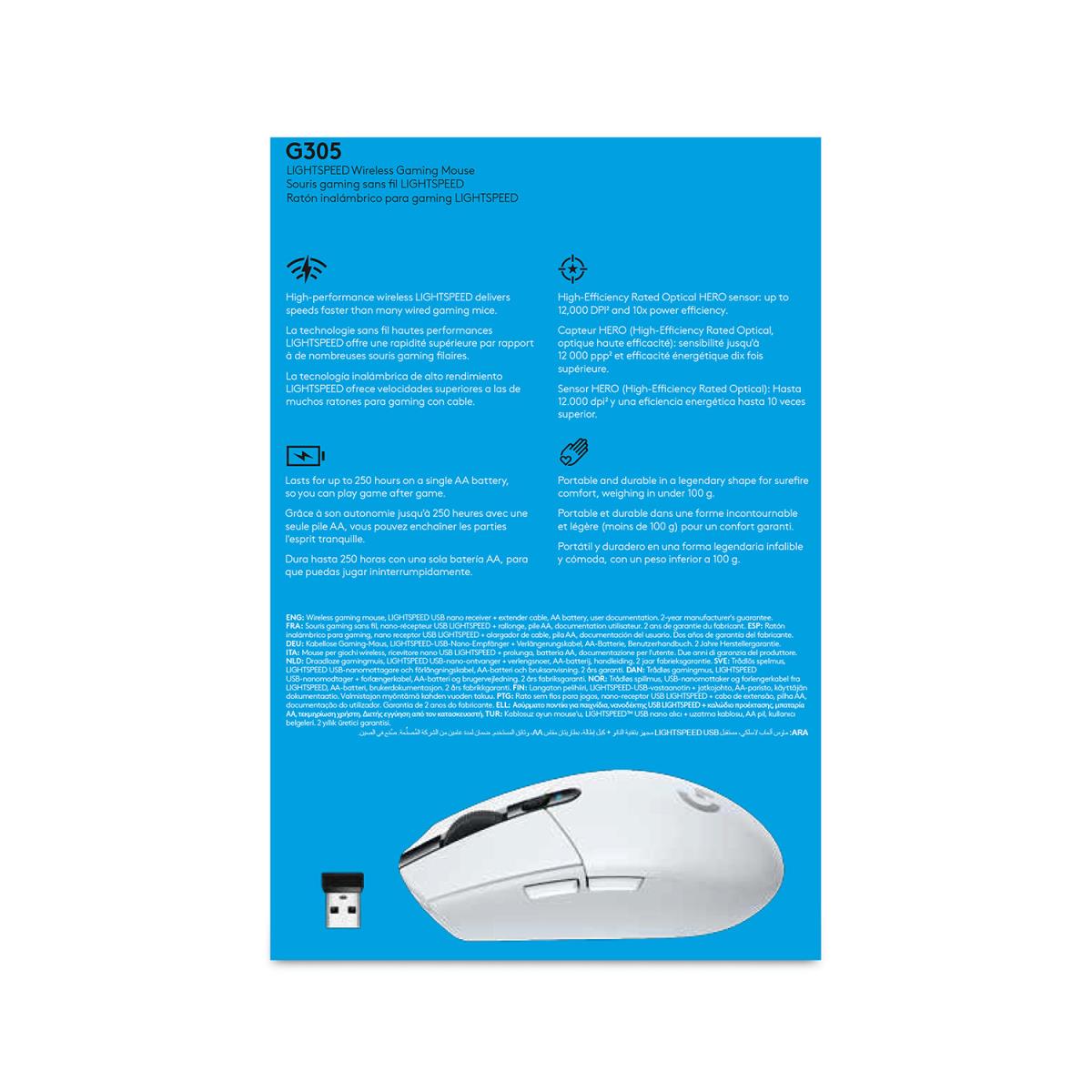 LOGITECH G305 Lightspeed Wireless Gaming Mouse White
