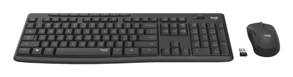 LOGITECH MK295 Silent Wireless Keyboard/Mouse Combo - Graphite - Qwertz Swiss/Lux