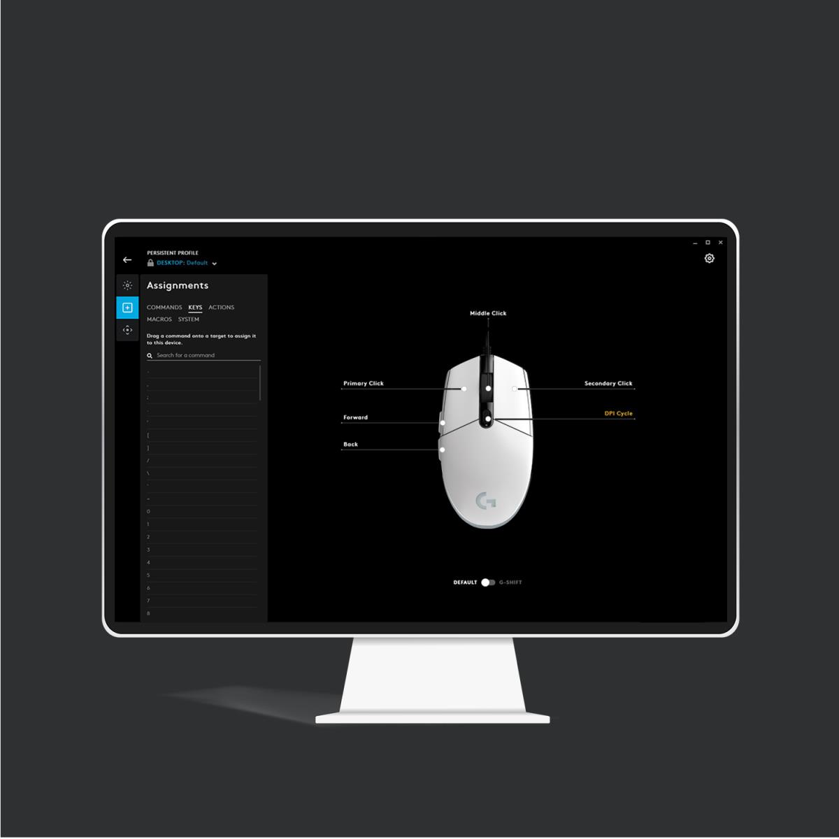 LOGITECH G203 Lightsync Gaming Mouse USB White