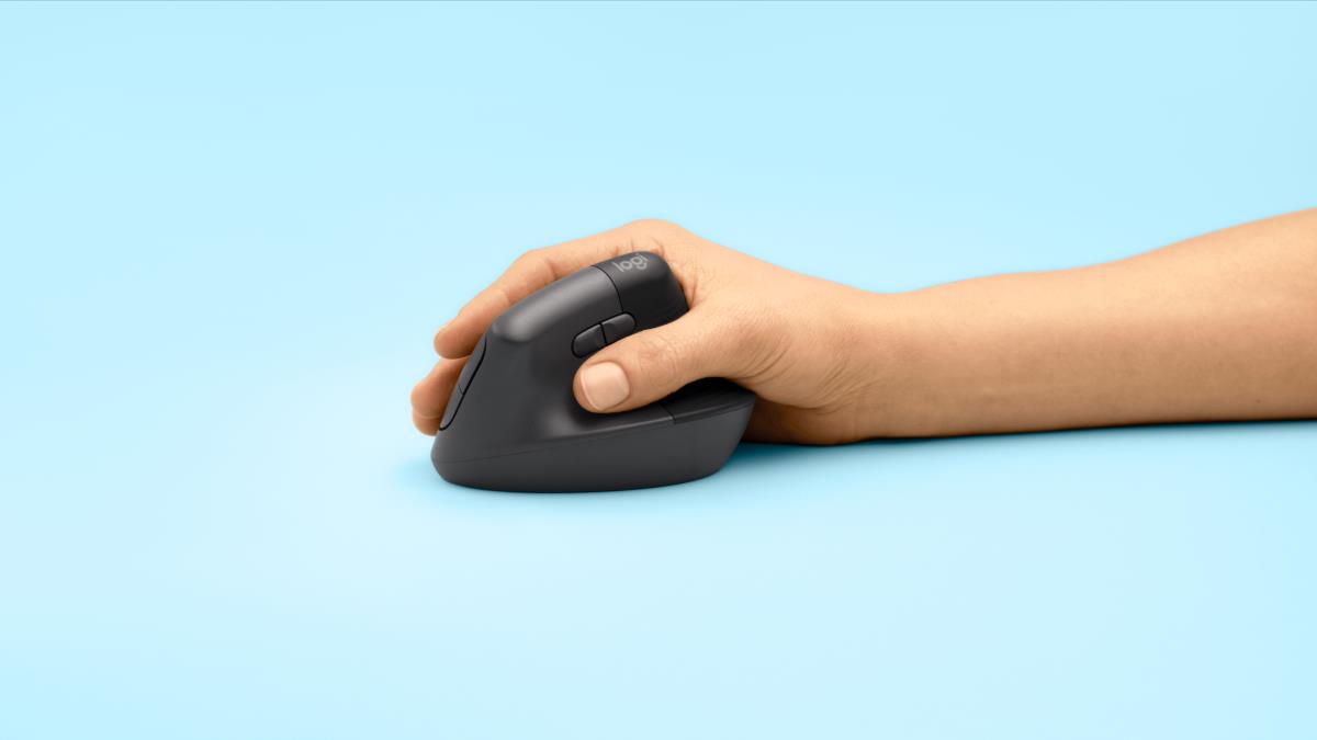 LOGITECH Lift Vertical Ergonomic Mouse - Right Handed - Wireless - Graphite Black