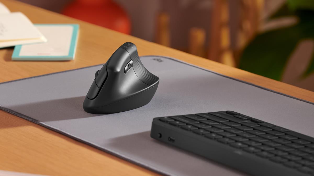 LOGITECH Lift Vertical Ergonomic Mouse - Right Handed - Wireless - Graphite Black