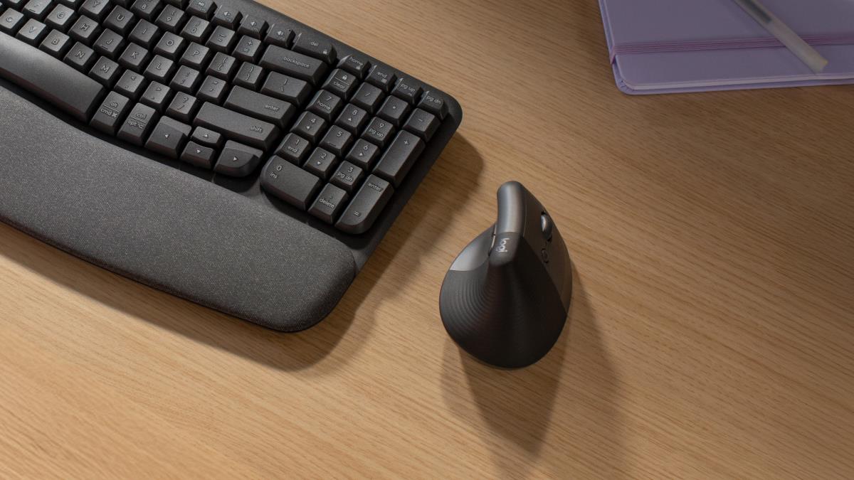 LOGITECH Lift Vertical Ergonomic Mouse - Right Handed - Wireless - Graphite Black