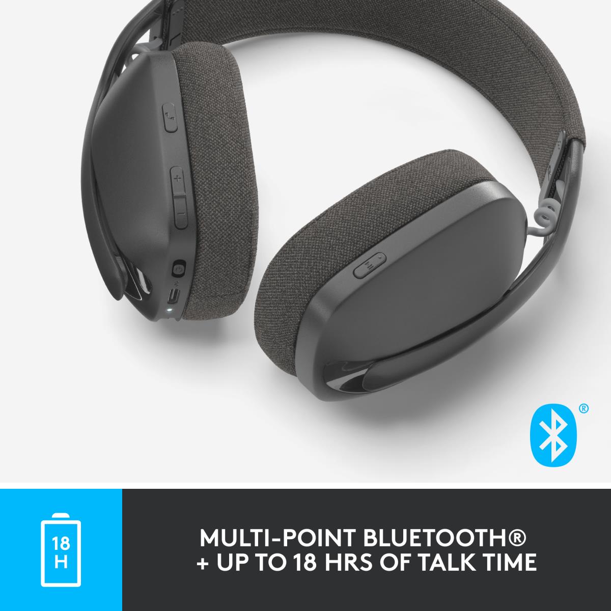 LOGITECH Headset - Zone Vibe 100 - Wireless - Bluetooth - Graphite