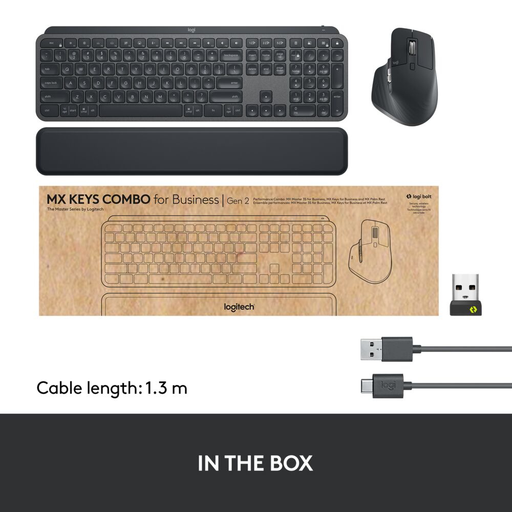 LOGITECH MX Keys Combo For Business Gen 2 - Graphite - Qwerty - US - INTNL