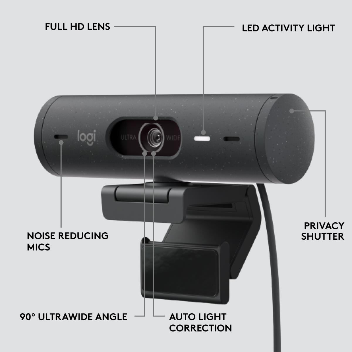 LOGITECH Brio 500 Full Hd Webcam Graphite