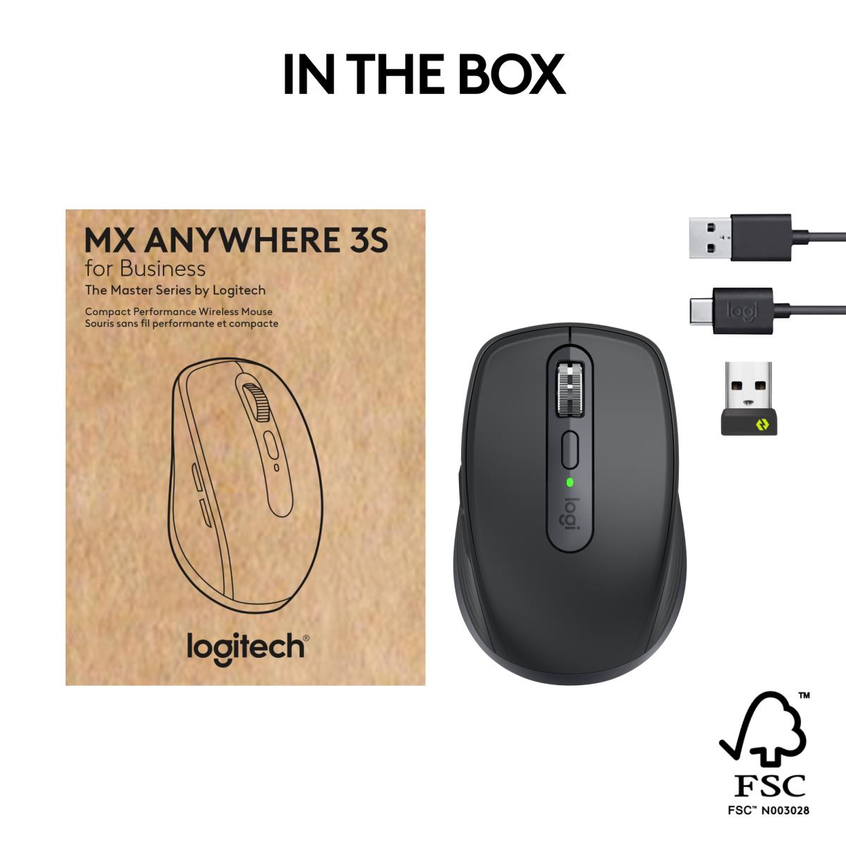 LOGITECH MX Anywhere 3S Wireless Mouse - for Business - Graphite
