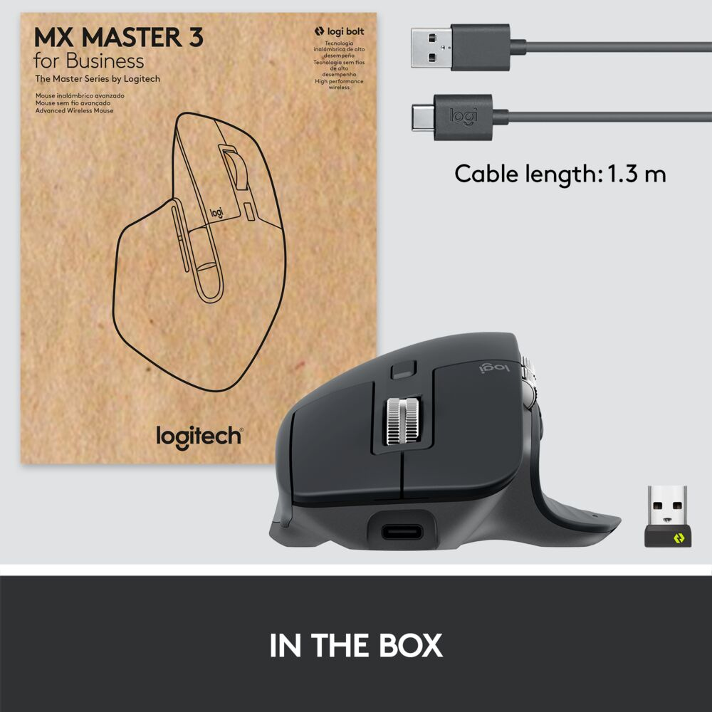 LOGITECH Mx Master 3s For Business - Wireless Bluetooth Mouse - Graphite