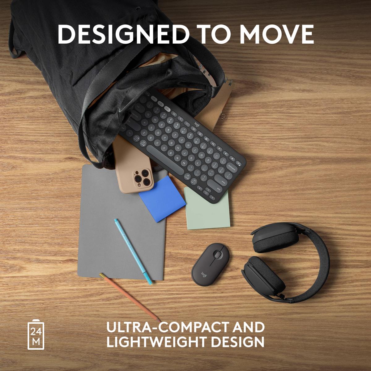LOGITECH Pebble 2 M350s Wireless Optical Mouse Graphite