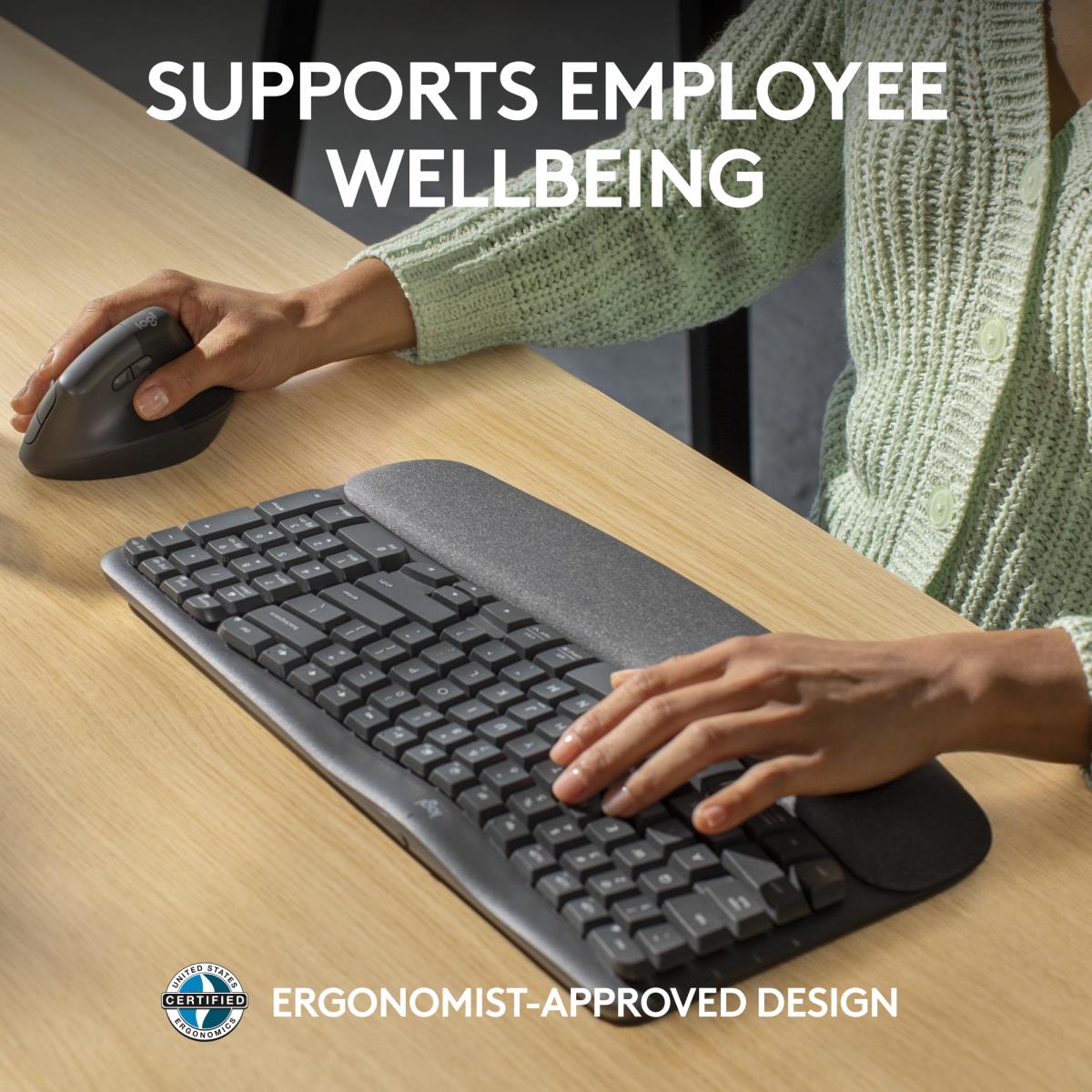 LOGITECH Wave Keys Ergonomic Keyboard Qwerty US/Int''''l - Graphite