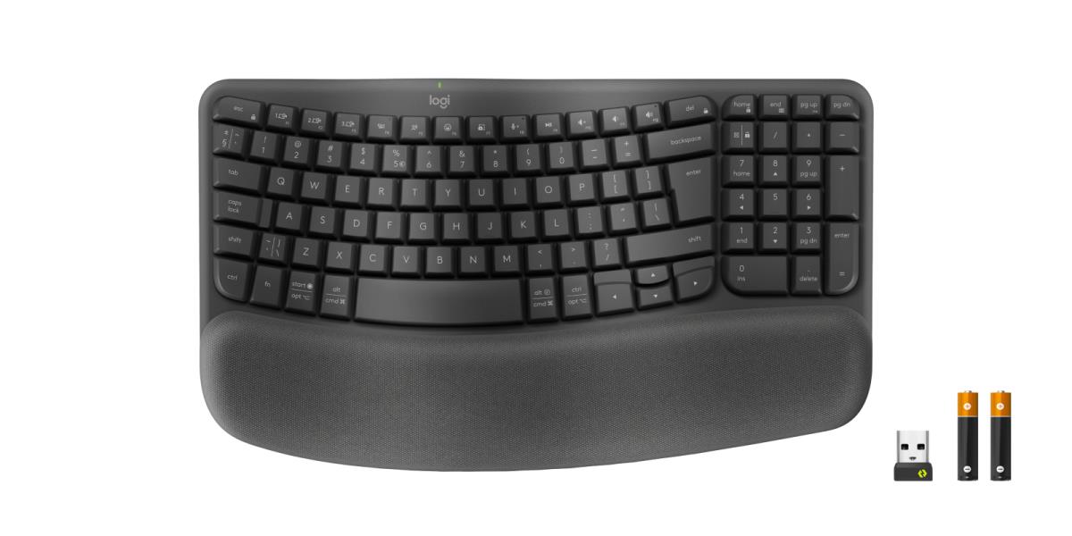 LOGITECH Wave Keys Ergonomic Keyboard Qwerty US/Int''''l - Graphite