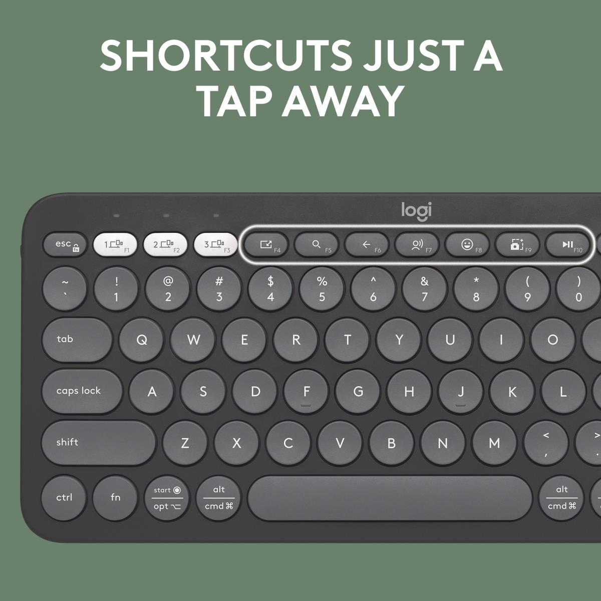 LOGITECH Pebble Keys 2 K380s - Compact Bluetooth Keyboard - Tonal Graphite - Qwerty US/Int'l