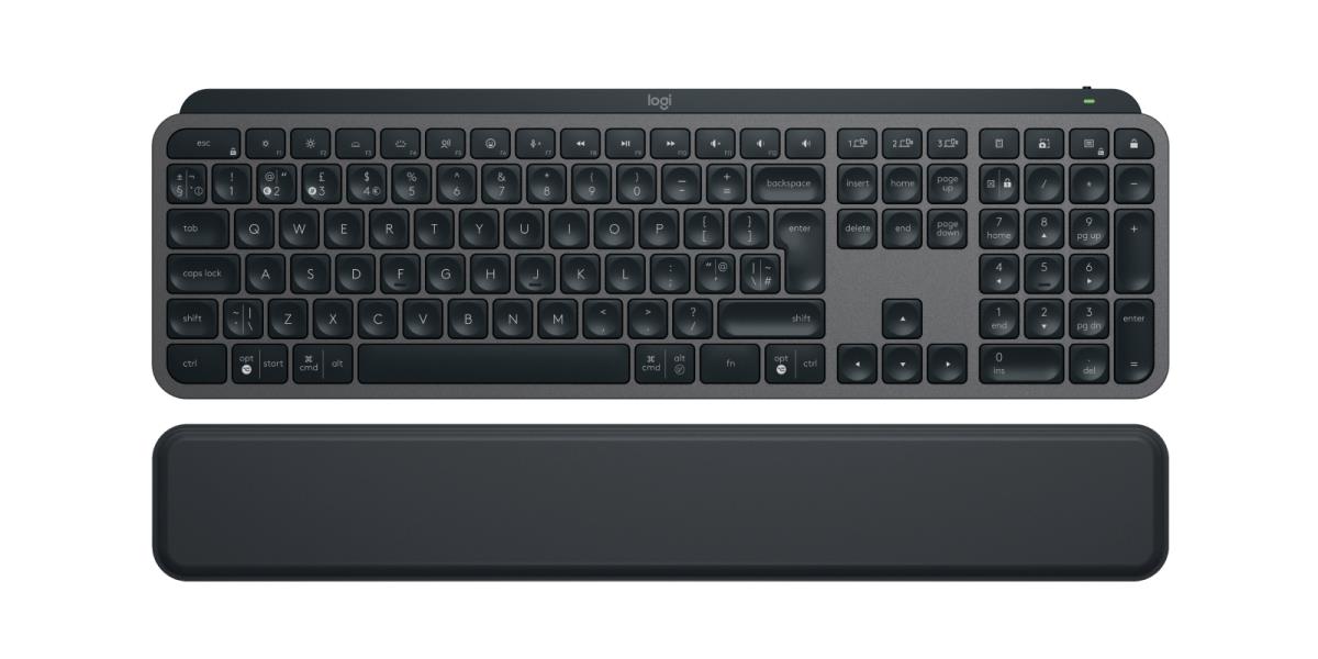 LOGITECH MX Keys S Keyboard with Palm Rest Graphite Qwerty UK