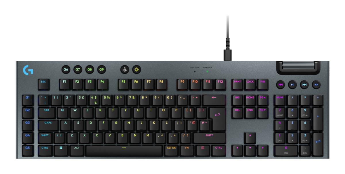 LOGITECH G915 X USB-A Wired Low Profile Gaming Keyboard Tactile Black Qwerty UK