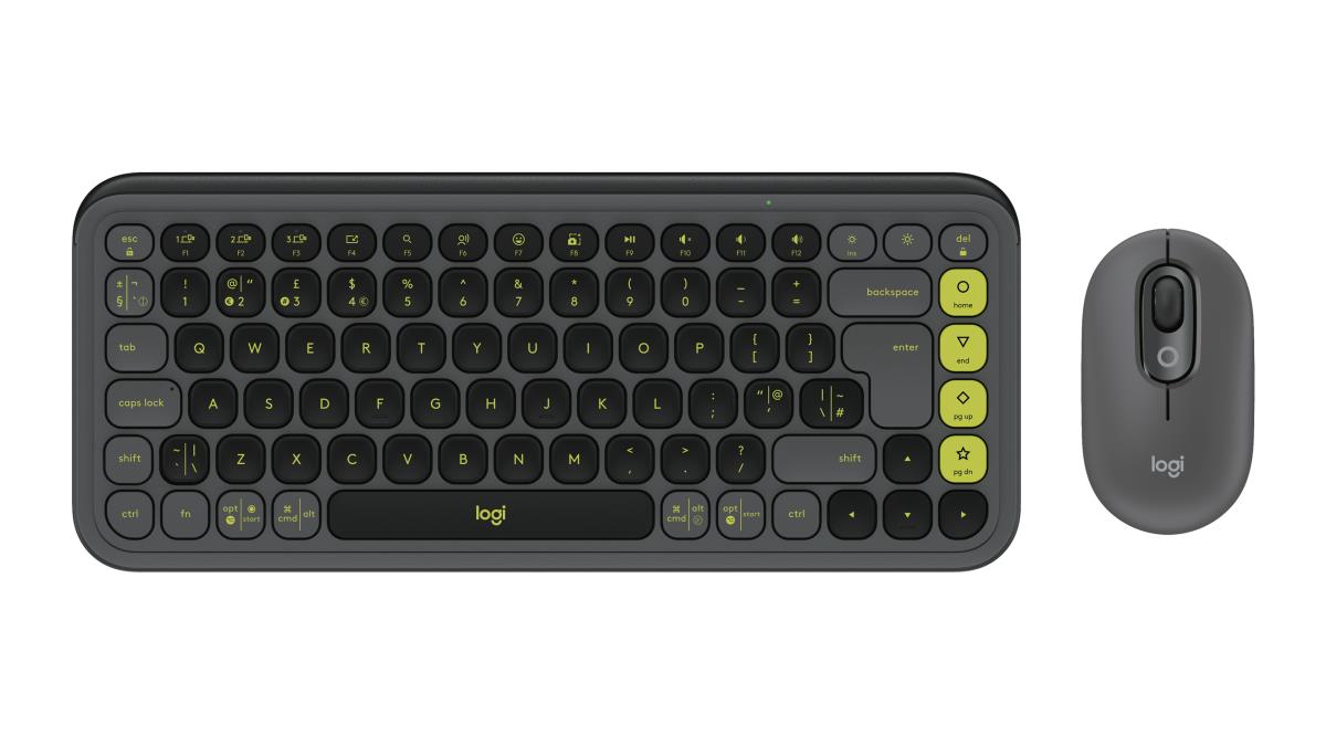LOGITECH Wireless Combo - Pop Icon - Graphite & Green Qwerty UK