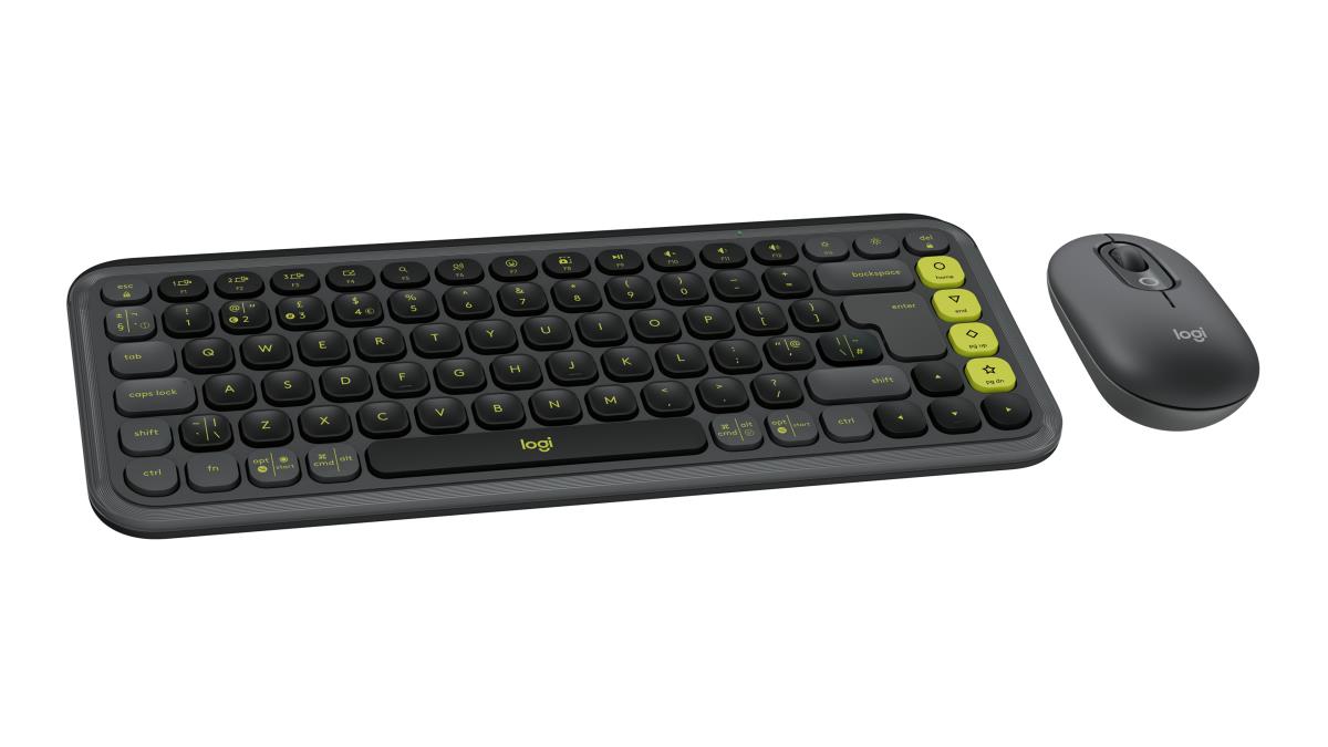 LOGITECH Wireless Combo - Pop Icon - Graphite & Green Qwerty UK