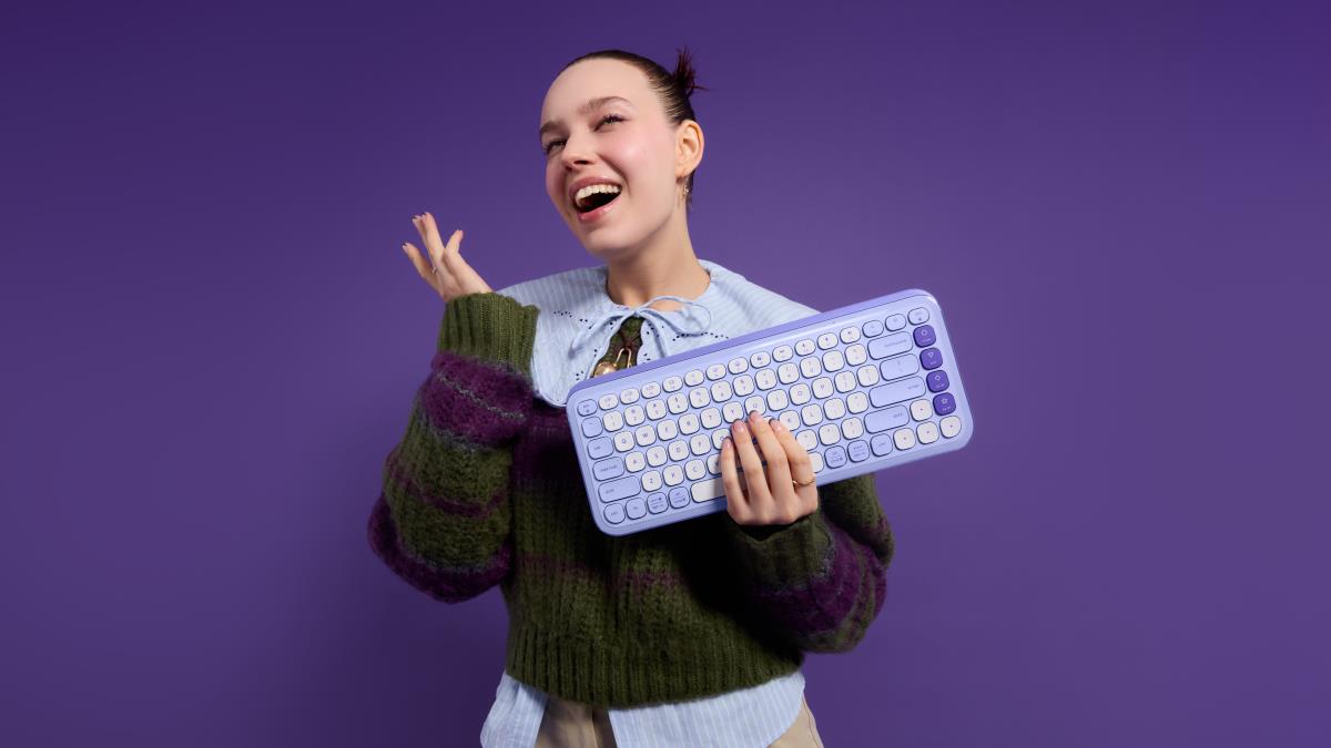 LOGITECH Wireless Combo - Pop Icon - Lilac & Off White Qwerty UK