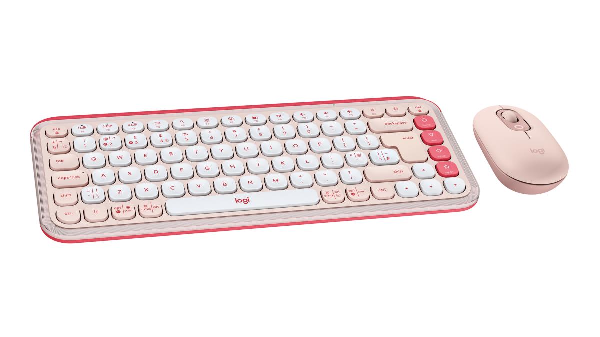 LOGITECH Wireless Combo - Pop Icon - Lilac & Off White Qwerty UK