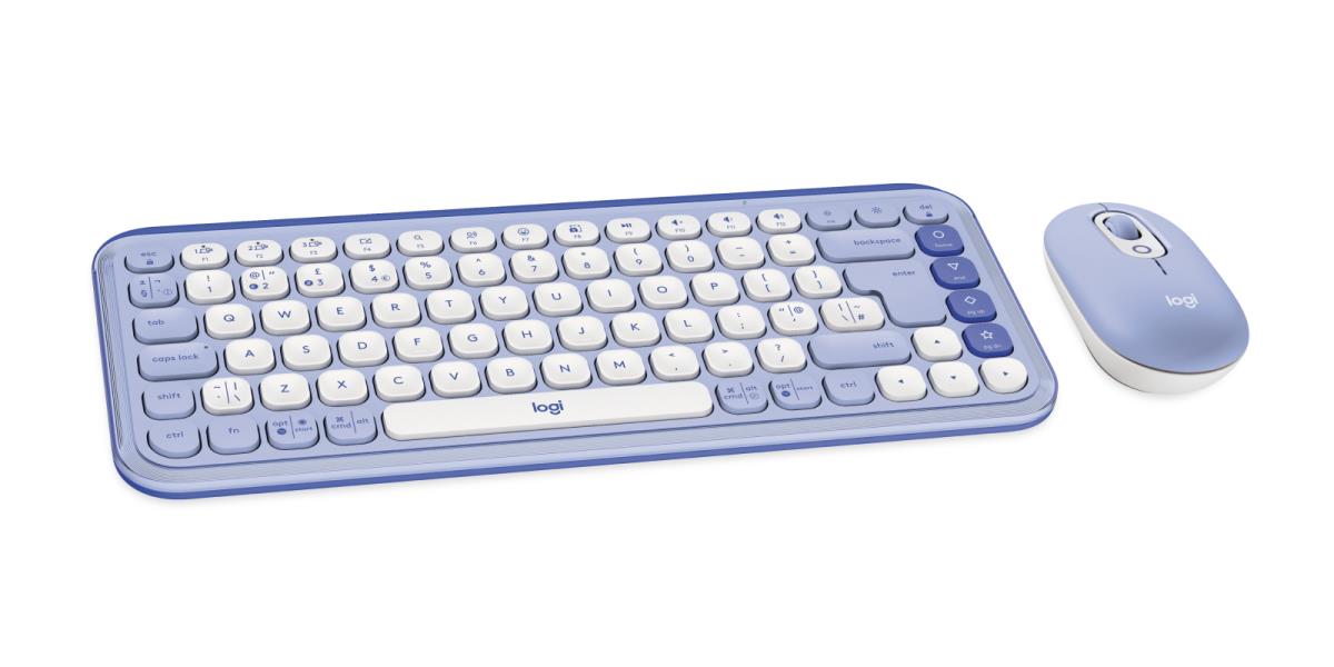 LOGITECH Wireless Combo - Pop Icon - Lilac & Off White Qwerty UK