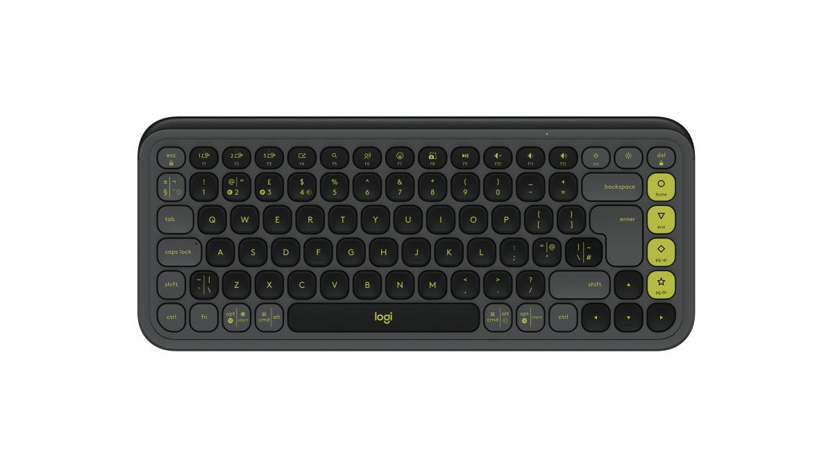 LOGITECH Wireless Keyboard - Pop Icon Keys - Graphite & Green Qwerty Uk