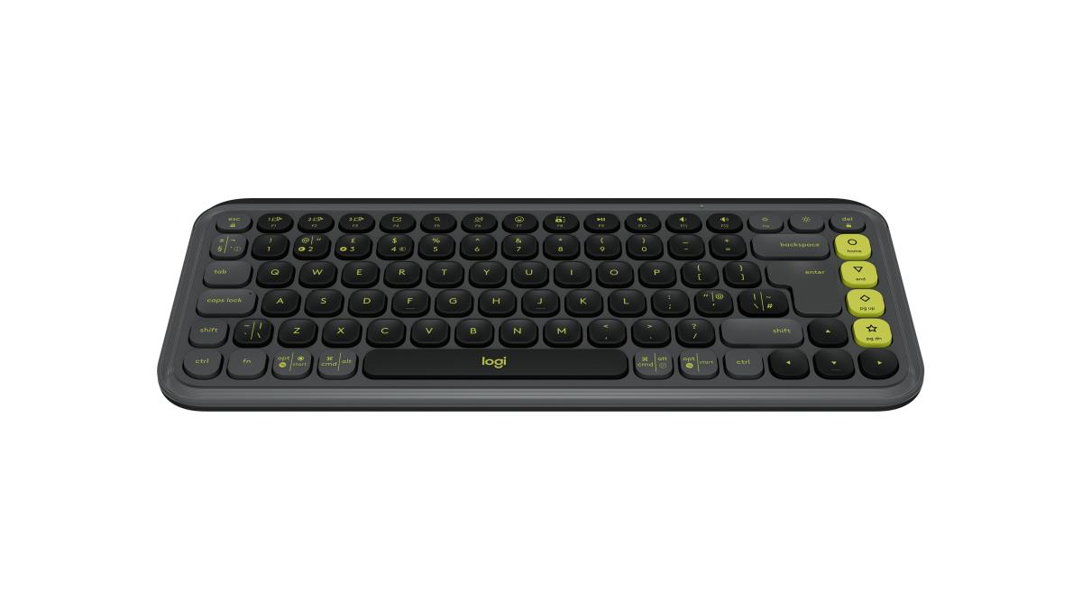 LOGITECH Wireless Keyboard - Pop Icon Keys - Graphite & Green Qwerty Uk