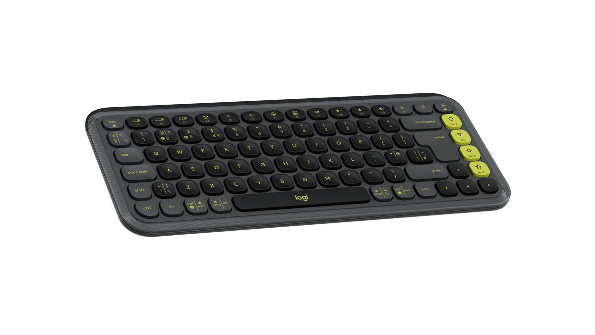 LOGITECH Wireless Keyboard - Pop Icon Keys - Graphite & Green Qwerty Uk